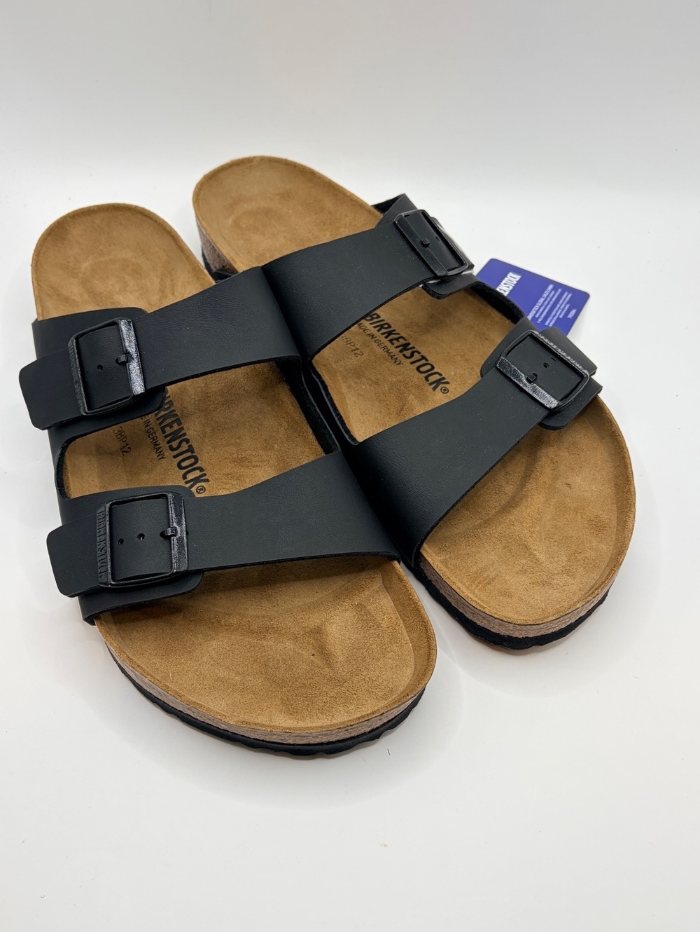 Birkenstock Arizona two-strap sandals in black, size EU 46 / 13 Men New No Box
